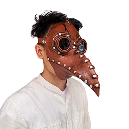 Yeaphy Máscara facial de Dia das Bruxas, punk longo, bico de pássaro, steampunk, acessório para fant