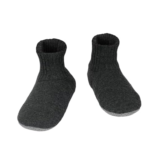 Panda Bros Slipper Socks Soft Cozy Thick House Indoor Boot Sock Shoes with Anti-Skid Bottom Soles for Men's(dark gray,10-13)