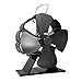 FANGLIANG Mini Czarny Kuchenka Wentylator Efficient 4 Blade Heat Filer Wentylator Zasilany Dziennik Drewno Palnik EcoFan Cichy Wentylator Home Dystrybucja ciepła (Color : Black)