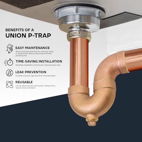 Highcraft Cast Brass DWV P-Trap 2" C x 2" C P-Trap with Cleanout for Residential and Commercial Drain, Waste and Vent Systems by HIGHCRAFT - Image 6