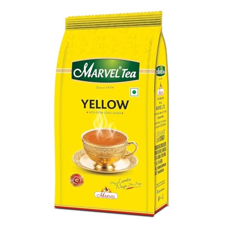 Image of Marvel Tea Combo of Yellow, Elaichi, Organic Green 2 x 100gm & Yellow, Elaichi Tea 250gm Each with Kadak Ctc, Handpicked Strong Chai from Assam & Darjeeling - Combo of 3 (700g Combo)