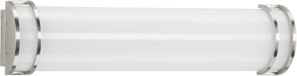 Progress Lighting LED Bath Light Collection 24" White Shade Modern Bath Vanity Light Brushed Nickel