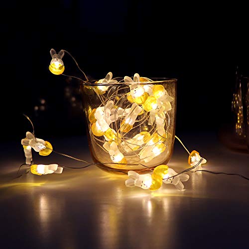 Guirnalda de luces LED conejito 10 pies 30 LEDs blanca cálida miniatura 6