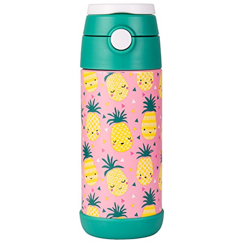 Snug Flask for Kids - Vacuum Insulated Water Bottle with Straw (Pineapple)