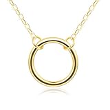 Embolden Jewelry Open Circle Necklace (BFF, Friendship, Bridesmaid) Gift Ready - Gold Plating Over Brass 18”