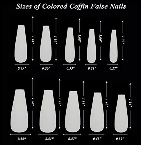 LoveOurHome 360pc Matte Long Coffin Press on Nails Black Nude Ballerina False Fake Nails Full Cover Artificila Fingernails Nail Tips Manicure Decor 15 Colors - Thumbnail 4