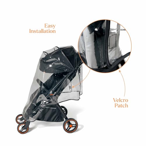 Image of Loopie Stroller Rain Cover | Universal Fit | Waterproof & Windproof Stroller Rain cover | Transparent Shield for Baby Strollers and Prams | Breathable, Easy-to-Install Weather Protection | Airflow Vents on the side to prevent fog build up