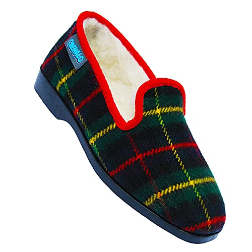 Chaussons femme fourrés pure laine de mouton avec semelle gomme antidérapante