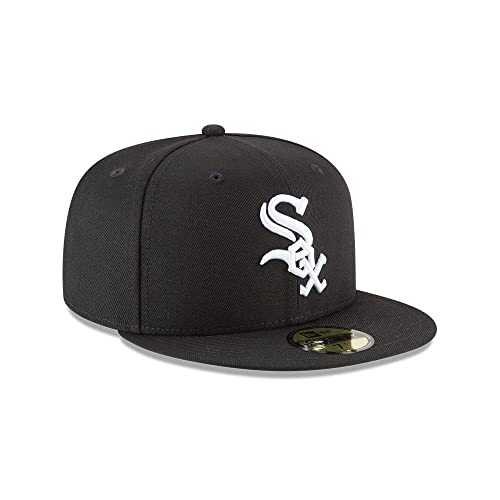 Image of New Era Adults Unisex-Adults Black White Baseball Cap - Chicago White Sox 59Fifty Fitted Hat