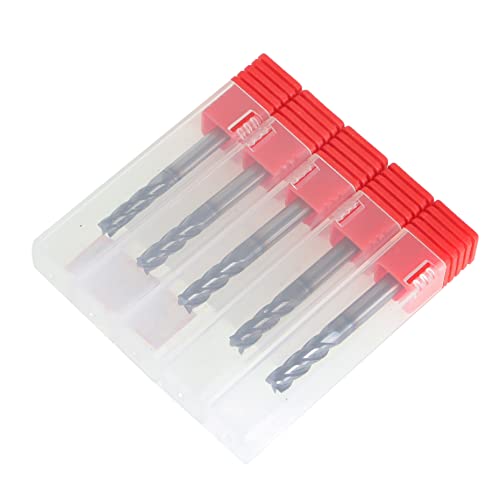 Image of kimllier 5PCS 3 /16 Inch 4 Flute Carbide Square End Mill, CNC Square Nose End Mill Bits Straight Shank Drill Bits 2 Inch Overall Long