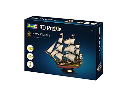 Revell 3D Puzzle 00171 I HMS Victory I 189 Teile I 4 Stunden Bauspaß für Kinder und Erwachsene I ab 10 Jahren I Das Flaggschiff von Admiral Nelson selber zusammenbauen