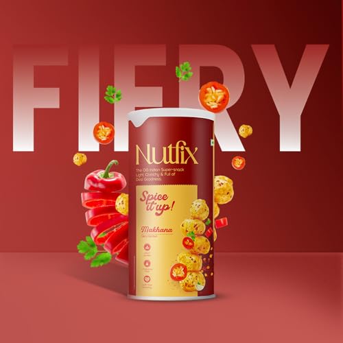 Image of Nutfix Best of Nutfix Roasted Makhana Combo Pack of 4 (300g) | Himalayan Salt & Pepper, Cheddar Cheese Jalapeno, Fiery Peri Peri & Tangy Tomato | Crunchy Phool Makhana Fox Nuts | Assorted Savoury Snacks