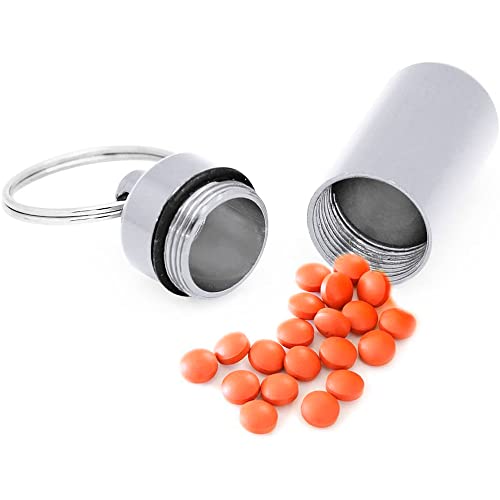 Welsberg 2x Mini Pillendoosje Sleutelhanger Tablet Medicijnhouder Aluminium Sleutelhanger Medicijnhouder, Waterdichte Tablet Capsule, Zilver - Afbeelding 4