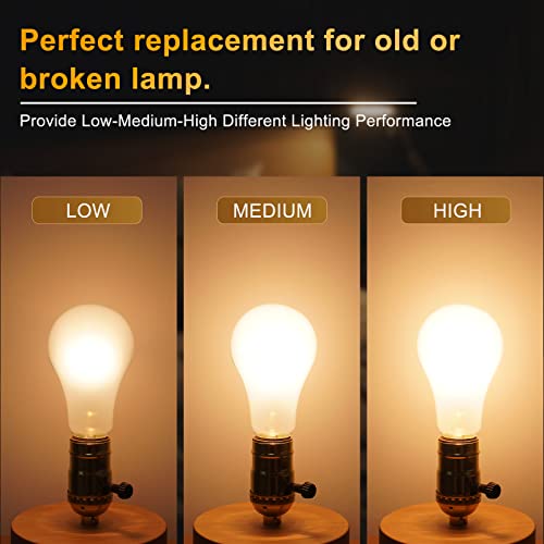 dicuno ul listed 3-way lamp socket replacement e26 standard threaded base light socket turn switch knob for low-medium-high light settings diy project table floor lamp repair kit 1-pack gold