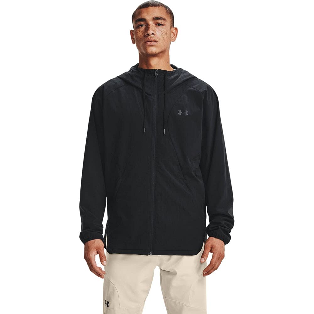 Under Armour Mens Woven Windbreaker Jacket - Black - XL