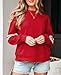 SELINK Womens Varsity Striped Oversized Sweatshirt Crewneck Long Sleeve Casual Fashion Pullover Top Fall Outfits Red-L
