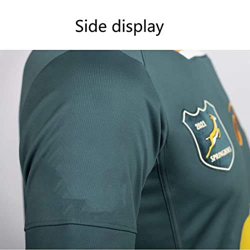 Foto von Herren Rugby Jersey, Südafrika WM, Sommersport Atmungsaktiv Freizeit T-Shirt Fußball Shirt Polo Shirt,Fußball Sport Top,Bestes Geburtstagsgeschenk. (Color : Green, Size : L)