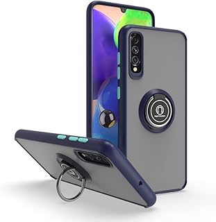 جراب موبايل مطفي من البولي كربونات والبولي يوريثين المقاوم للحرارة مع حلقة 360 درجة مضاد للصدمات لموبايل سامسونج جالاكسي A50 من فاسينيشن (ازرق)