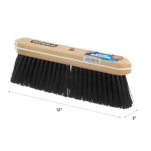 Image of Superio Home, Kitchen Broom Head - Household Easy Sweeping Broom - Tampico /Synthetic Bristles - All Purpose