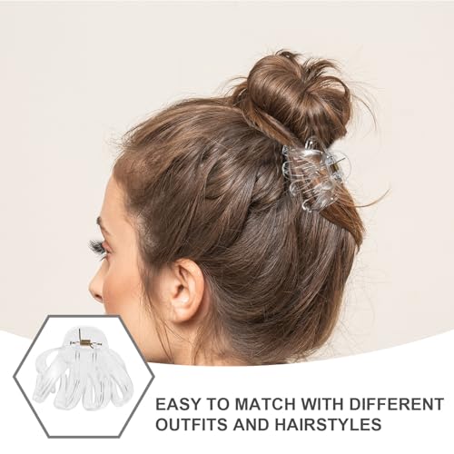 Pinces à chignon transparentes 8 cm POPETPOP lot de 15 pour cheveux épais
