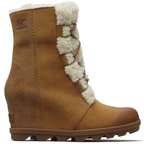 Sorel Womens Joan Of Arctic Wedge II Shearling Closed Toe Leather Boots - Camel Brown - 9