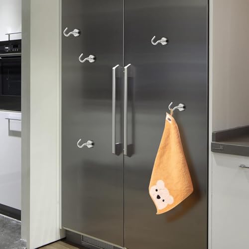 Image of KESI Magnetic Towel Holder Fridge Hooks | 25LBS | Strong Neodymium Magnets Ceiling-Hooks | Hooks for Hanging Plants, Refrigerator, Camping, Grill & Classroom | Pack of 3