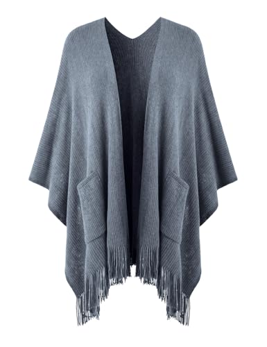Ferand Shawl Wraps for Women, Cozy Lightweight Poncho Cape with Pockets, Warm for Fall Winter Travel