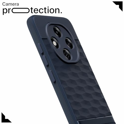 Image of Pikkme Back Cover for Oppo F31 Pro 5G Camera Protection 3D Hexa Cube Design Silicone Protective Bumper Case (Blue)