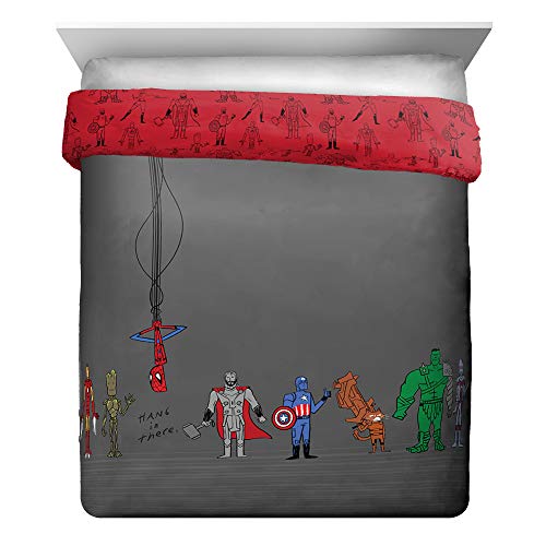 Jay Franco Marvel Justin Harder Comforter Featuring The Avengers, Red/Black