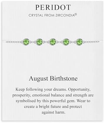Philip Jones August Birthstone Bracelet Created with Peridot Zircondia® Crystals