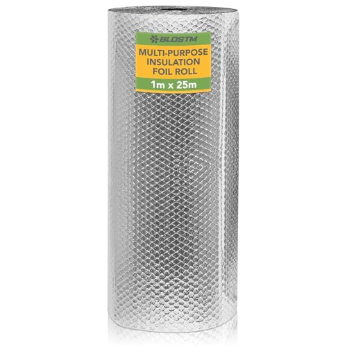 BLOSTM Foil Insulation Roll 1m x 25m - Radiator Reflector Panels for Floor, Ceiling, Roof, Wall Insulation - Aluminium Bubble Radiator Reflective Foil Roll - Heat & Vapour Barrier Saves Energy - Image 8