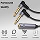 YARCHONN 6,35mm 1/4 Splitter Audio Y Kabel 1/4 Zoll TRS Stereo Buchse auf Dual Mono TS Stecker Rechtwinkel Audio Konverter Adapterkabel für Instrument Verstärker Mixer Instrumente-30cm/11.8in