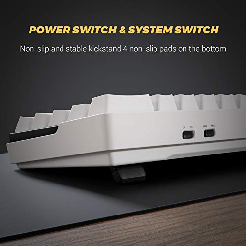 KEMOVE Snowfox DK61 60% Tastiera meccanica da gioco senza fili/cablato Bluetooth 5. 1 Hot Swappable RGB Retroilluminato PBT Tasti Pieni Programmabili per Win/Mac (Interruttore Giallo Gateron)