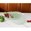 MAGCOLOR Dinner Plates Set of 4-10.2 Inch Glass Plates- The Dessert, Salad, Appetizer, Small Lunch, etc Plate, Microwave, Oven and Dishwasher Safe, Green cloud mist style Dishes for Kitchen (Green)