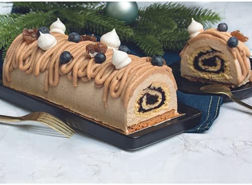 Lily cook KDO8594 Christmas Log Mould Genoise Spatula Metal Silver Blue PP, 37 x 27 x 1 cm - Image 5