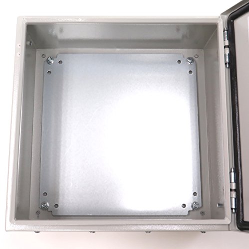 Yuco Yc-12X8X8-Ul Ip66 Enclosure, Ul Certified, 16 Gauge, Single Door Hinge Cover Wall-Mount, Standard Gray, Indoor/Outdoor, Backplate, Gland Plate (12 X 8 X 8) (H)12"(W)8"(D)8" #TOP3