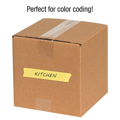 Image of Tape Logic (12 Pack General Purpose Colored Masking Tape, 1 /2 Inch x 60 Yards, Yellow, for Home, Office, Arts, Crafts, DIY, Labeling and Coding