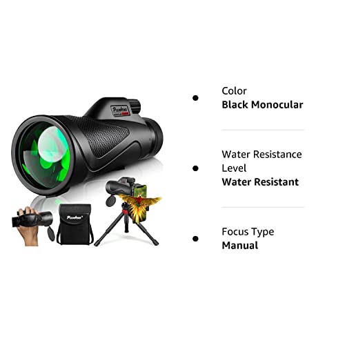 12x60 Monocular Telescope High Powered with Smartphone Adapter Tripod and Portable Bag, Larger Vision Monoculars for Adults with BAK4 Prism & FMC Lens, Suitable for Bird Watching Hiking Travel by Pankoo - Image 8