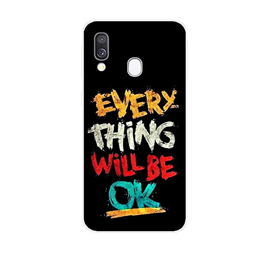 Aksuo Funda For Samsung Galaxy A40 , TPU Anti-Rasguño Anti-Golpes Cover Protectora Transparente Claro Caso Slim Silicona Case - Every Thing Will be Ok