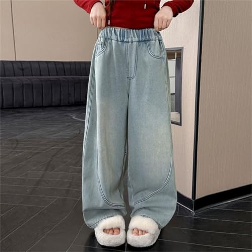 Baggy Straight Wide Leg Jeans Girls Retro High Waist Palazzo Denim Pants Patchwork Distressed Jean Bottom for Girl4