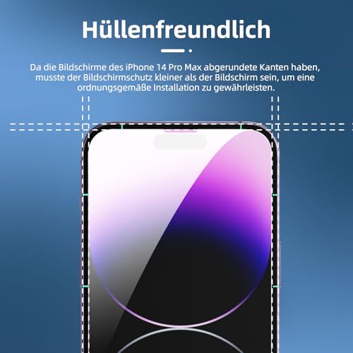 NEW'C für iPhone 14 Pro Max für Panzerglas + Kameraschutz – Ansicht 3