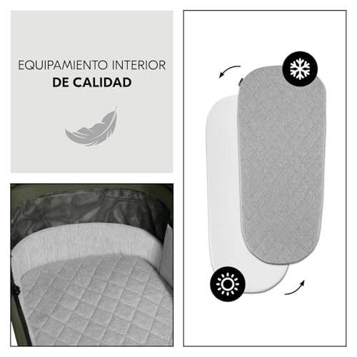 Miniatura 6 de Hauck Comfort N Care Set Cochecito 2in1 Carrito Bebé Desde Nacimiento Hasta 22 Kg - Capazo Xl - Ruedas De Goma Con Suspensión - Silla De Paseo Ligera Reversible Y Reclinable - Con Adaptador - Oliva
