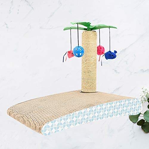 STOBOK Arranhador de gato exclusivo em formato de ilha de coco com bola de sino para pendurar brinqu