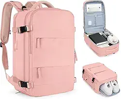Mochila mala Bolsa grande de Viagem Esportiva academia Feminina, Grande Capacidade, Compartimento com Zíper e impermeável, alça de ombro e vira mochila (Rosa)