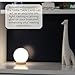 LIGHTACCENTS Bedside Light with LED Bulb – 6W 550 Lumen 2700K – Modern Table Accent with Wood Base and Glass Shade – Nightstand Decor for Bedroom, Office, or Living Room