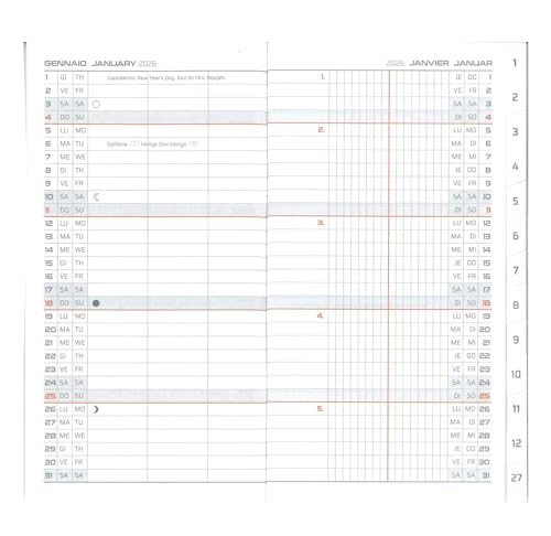 Agenda Planning Mensile "Memorello"Anno 2026 Misura 8,7X15,3 Centimetri Pvc Alfa AG176VQ (Blu) - 3