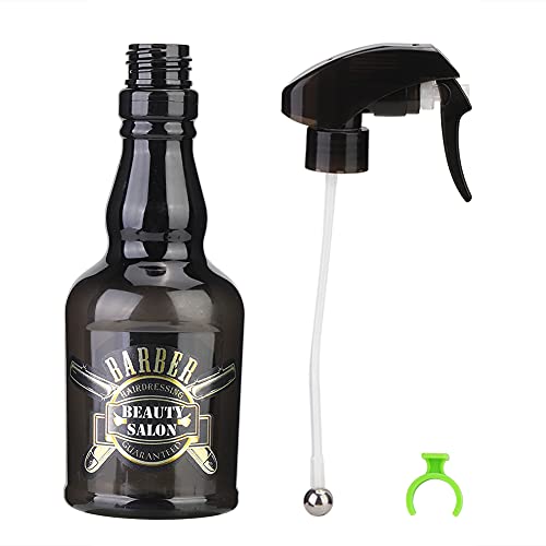 Qukaim Pulverizador de agua vintage de 280 ml, botella vacía recargable para peluquería, pulverizador de pelo negro