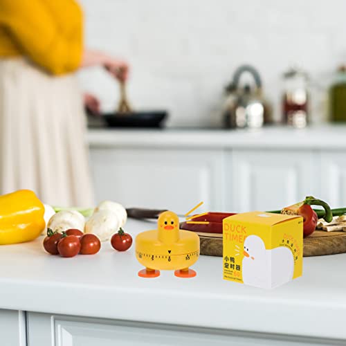 Angoily Yellow Duck Timer Mechanical Kitchen Timer 60- Minute Wind Up Dial 360° Rotating Pig Countdown Duck Reminder Cute Cartoon Animal Timer Cute Cooking Time Management #TOP4