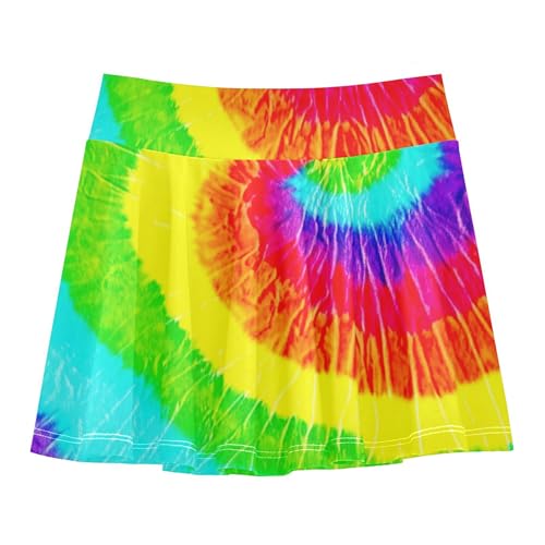 Cute Comfy Athletic Shorts Girls Skorts Tennis Skirts Toddler Butterfly Vibrant Tie Dye Rainbow Colors 4t