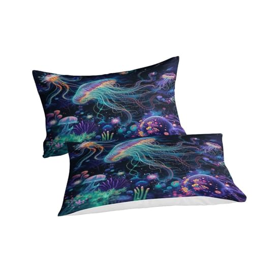 Parure de lit microfibre ultra douce housse de couette imprimée méduse